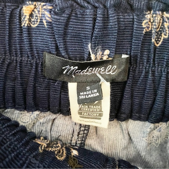MADEWELL Navy Floral Corduroy Elastic Waist Mini Skirt NWT - Picture 6 of 8